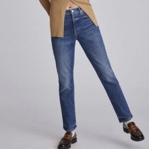 MOTHER SUPERIOR Trickster Ankle High Rise Straight Jeans Born To Be Bitten 25